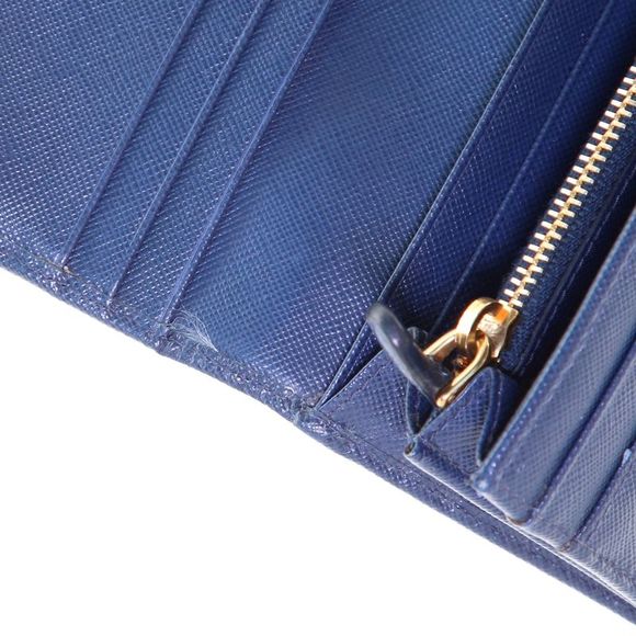 Prada Continental Wallet Saffiano Leather Long Blue - Picture 6 of 8